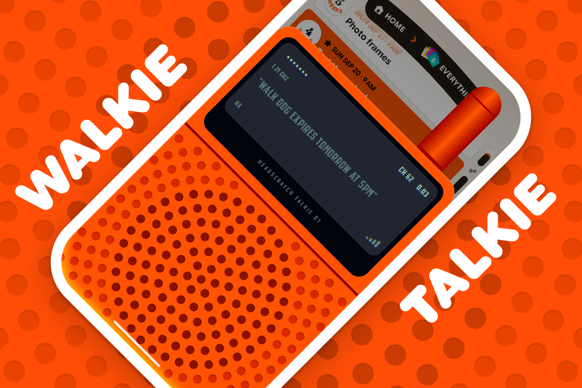 The walkie talkie voice input in Headscratch